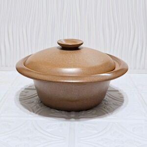Frankoma‎ Pottery Covered Casserole Dish BRown Tan 6VS